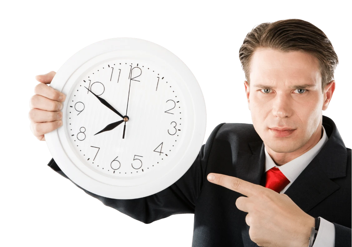 Man holding clock